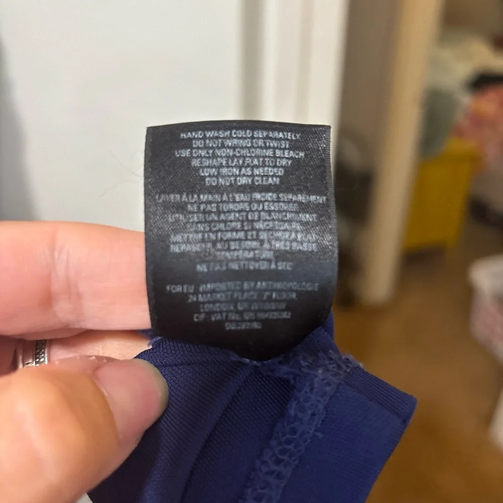 Anthropologie Maeve Yuma Dark Blue Stretch Maxi Dress Size 8 - Picture 8 of 9